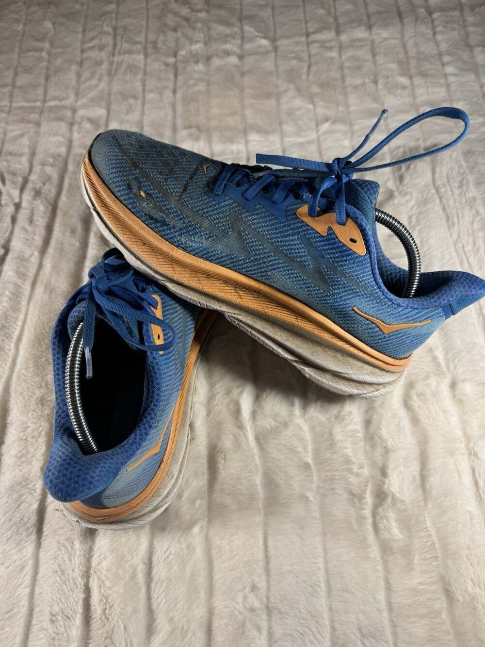 HOKA ONE ONE Clifton 9 Men's Running Shoes Blue Orange Size 10.5 US